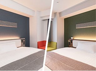 画像：Different designs on floors 2–5 and 6–9